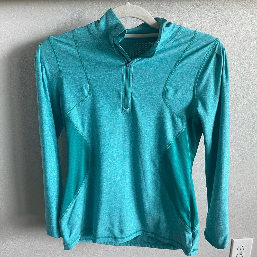 Champion teal zip up athletic pullover